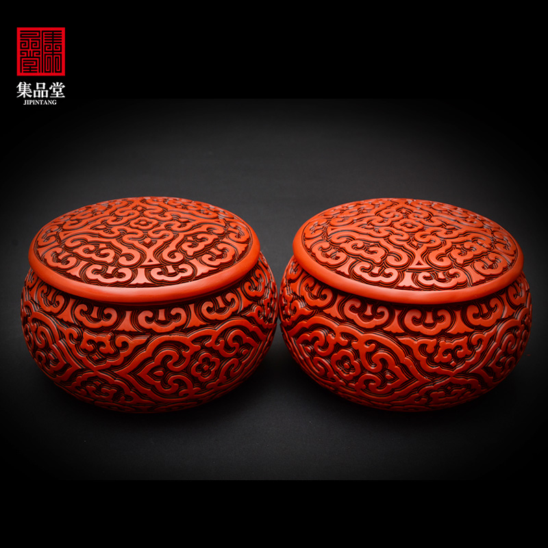 Chinese Characteristics Traditional Handicrafts Foreign Souvenirs Small Gifts Beijing Tick Red And Black Carved Lacquer Go Box Jar