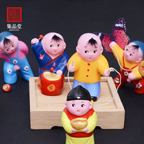 Tianjin clay figurines Zhang Xiaobaizi doll folk handicrafts clay figurines Beijing tourist souvenirs