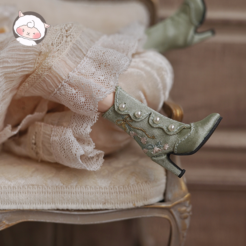 FT New new bjd shoes 60% small cloth shoes azone ob24 high heel daisy embroidery boots high heel shoes
