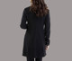 New Spring and Autumn Windbreaker Coat Slim Medium Long Black Skull Button Thin Wool Wool Coat for Women