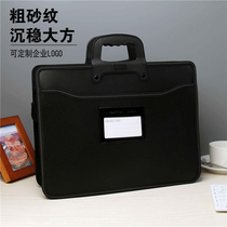 Briefcase bag portable Kangbai briefcase file bag Office information bag briefcase a4 file bag multi-layer fixed LOGO
