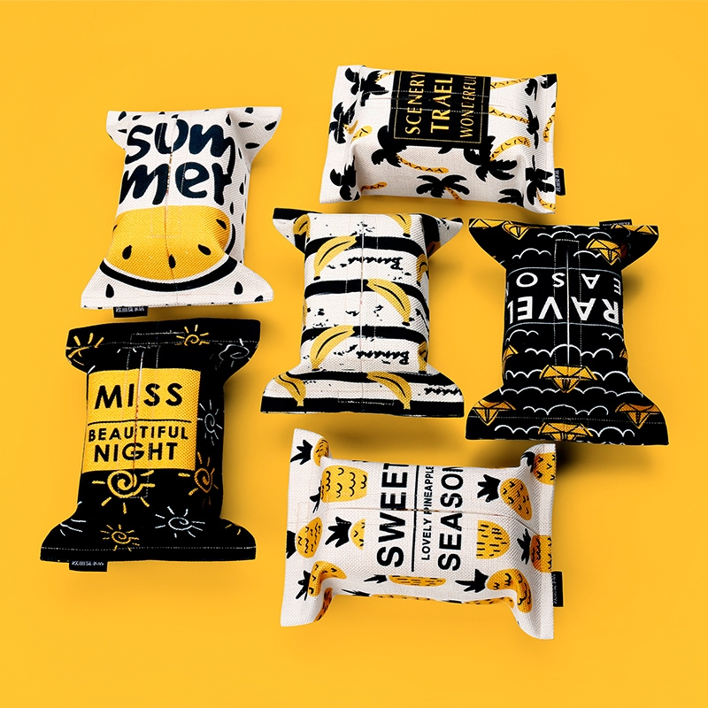 ins Nordic wind cotton linen home cloth art paper towels box book room drawing paper cover living room creative paper towel bag napkin bag-Taobao