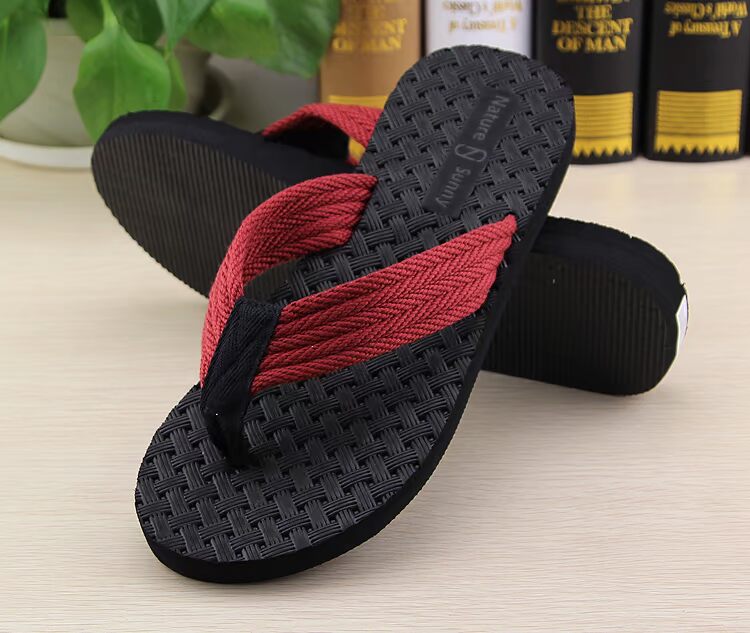 Dép xỏ ngón, giày nam không trơn, pin, ánh sáng, ngoài trời, bãi biển giản dị, dép và dép, thời trang mùa hè, phiên bản Hàn Quốc, xu hướng mặc - Dép dép quai ngang