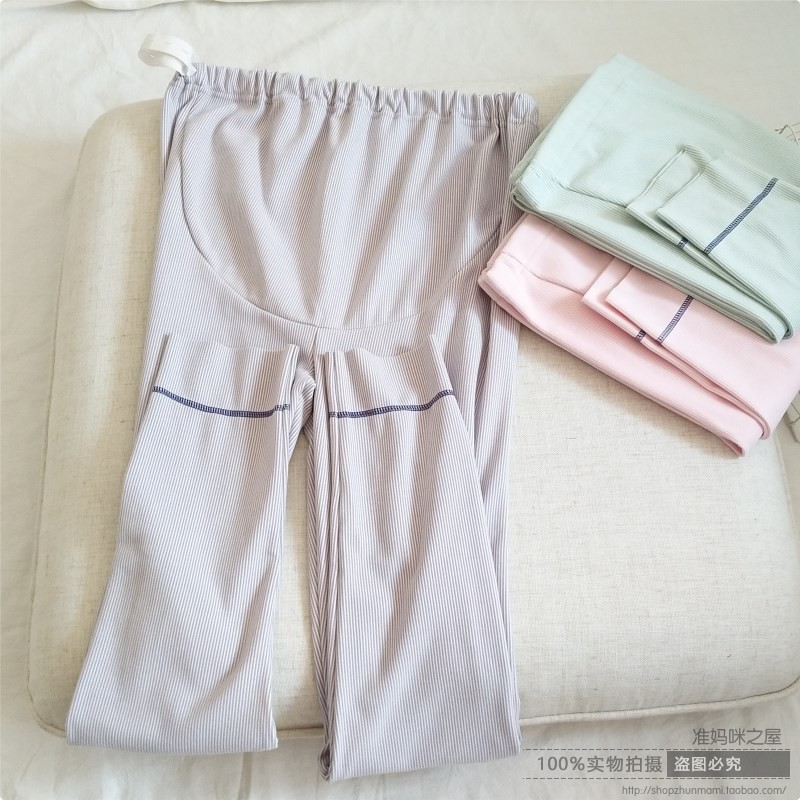 Autumn and winter new pregnant women's pants support belly thickened sanitary pants support belly heating cotton wool pants high elastic adjustable enlarged trousers