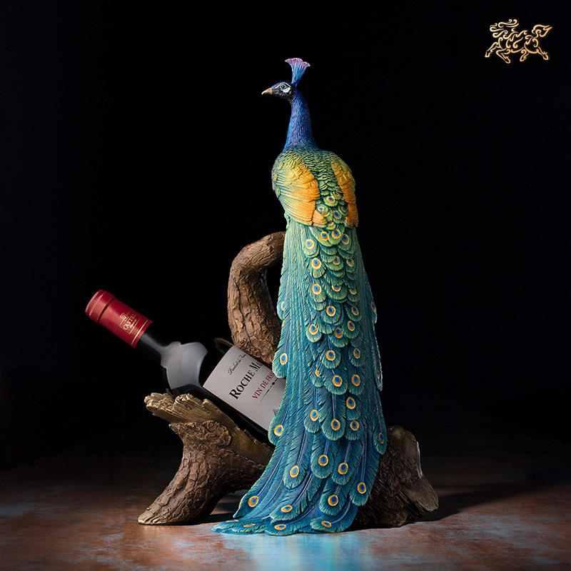 Copper Master Full Copper Pendulum Piece < Royal Peacock Wine Holder > Bronze Craft Gift Pendulum Decorated Home Ornament Gift Pendulum