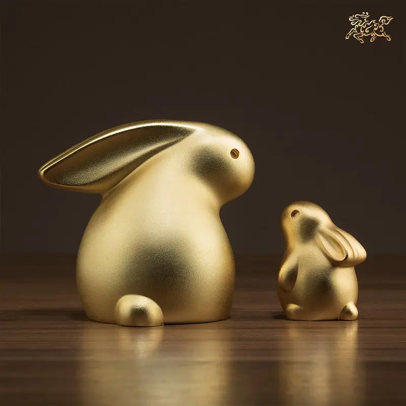 Copper Master MOTOBABY Customized Gift < Hew Care > Copper Craft Gift Hem Accessories Bronze Rabbit Real Gold-Plated Gift Pendulum