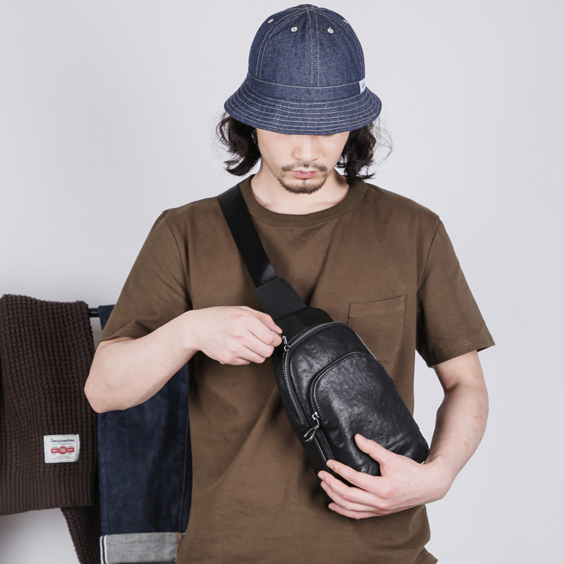 Ancient bra bag men's genuine leather casual Korean version men's bag single shoulder cross shoulder bag tide brand cowhide men's bag cross shoulder bag