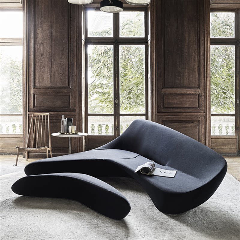 Moon System Sofa Moon Sofa Modern Leather Art Sofa Simple Casual Shaped Seven-Shaped Sofa