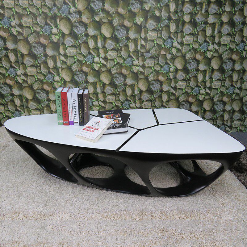 Nordic designer space creative negotiation table special-shaped triangle hollow art coffee table simple living room sofa coffee table