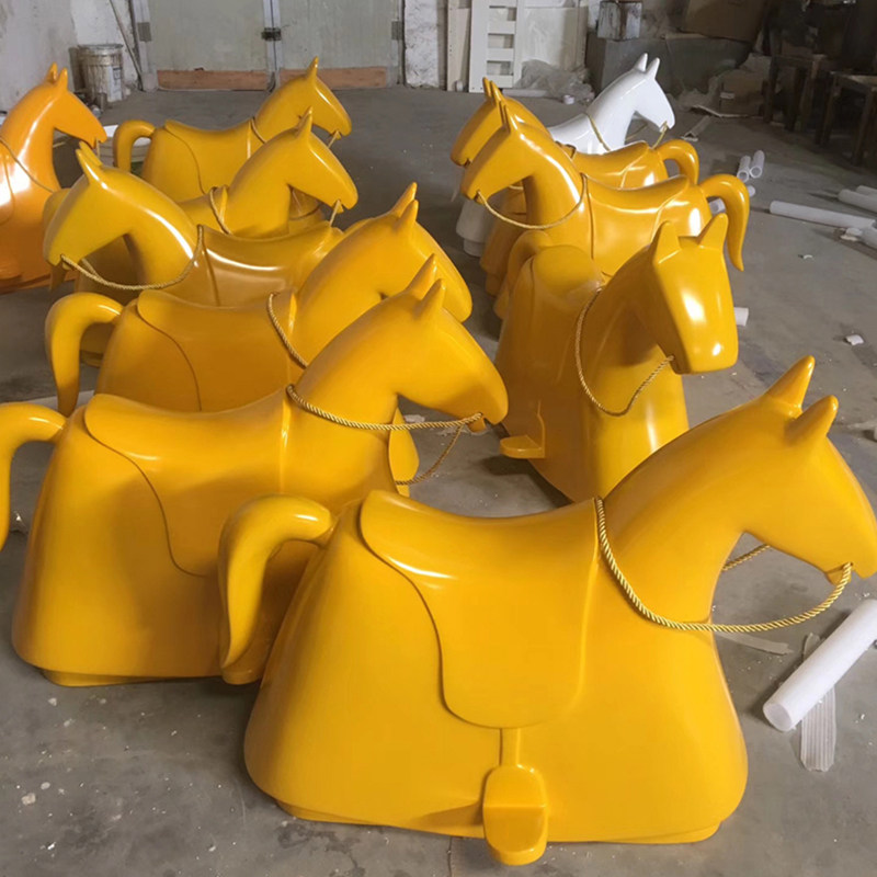 Fiberglass children's rocking toy chair shopping mall kindergarten decorative seat stool Nordic minimalist Trojan horse rocking chair