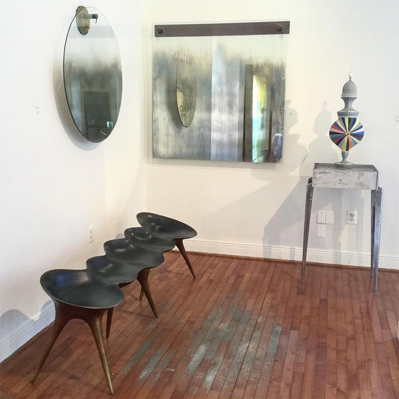 Timothy Schreiber designer glass fiber custom hotel lobby office long bench recreational chair