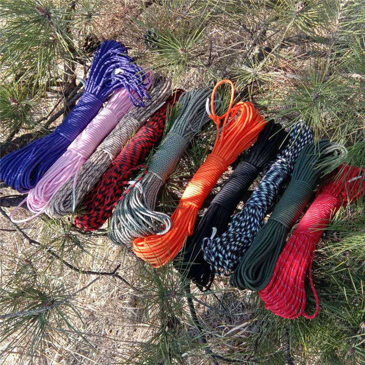 Outdoor multi-purpose umbrella rope mountaineering climbing rescue rope safety rope 7 hearts 9 hearts 4 mm hand-woven rope