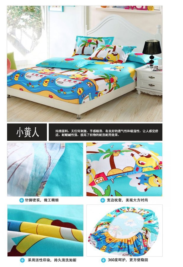 Bộ đồ giường đơn cotton 笠 Bộ đồ bảo hộ bằng vải bông Simmons Bộ đồ giường không trơn trượt Bộ phim hoạt hình dành cho trẻ em - Trang bị Covers Ga chun chần Everon