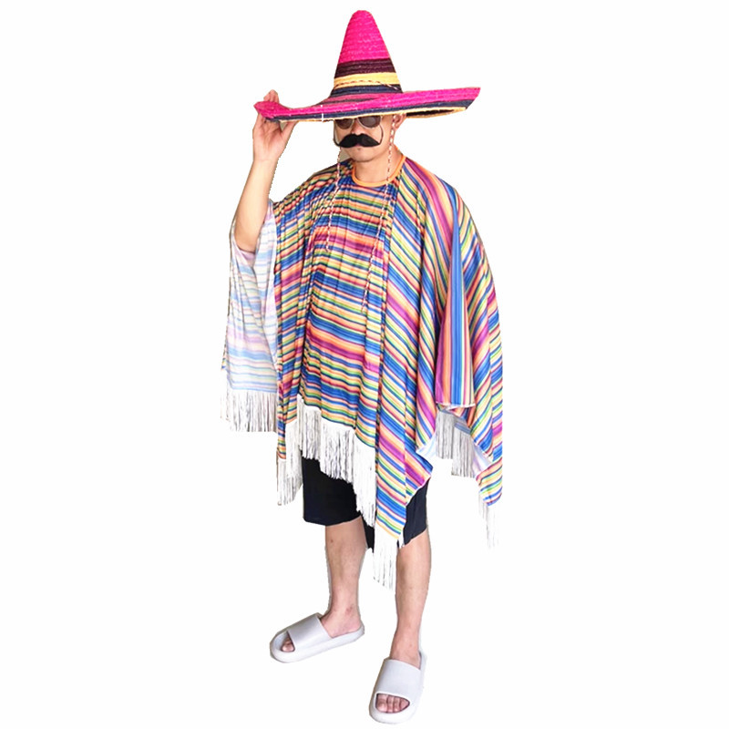Mexican Straw Hat, Large Hat, Colorful Mexican Hat, Wheat-Colored Mexican Hat, Mexican Hat