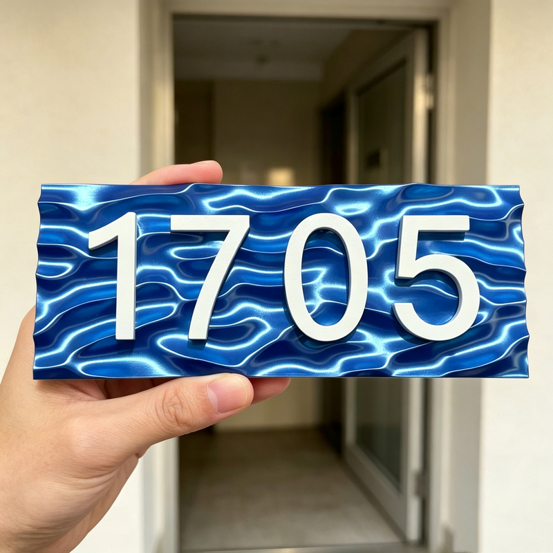 3D Printed Wave/Rock High-End Style House Number 3D Floating Three-Dimensional Creative Unique Alternative House Number