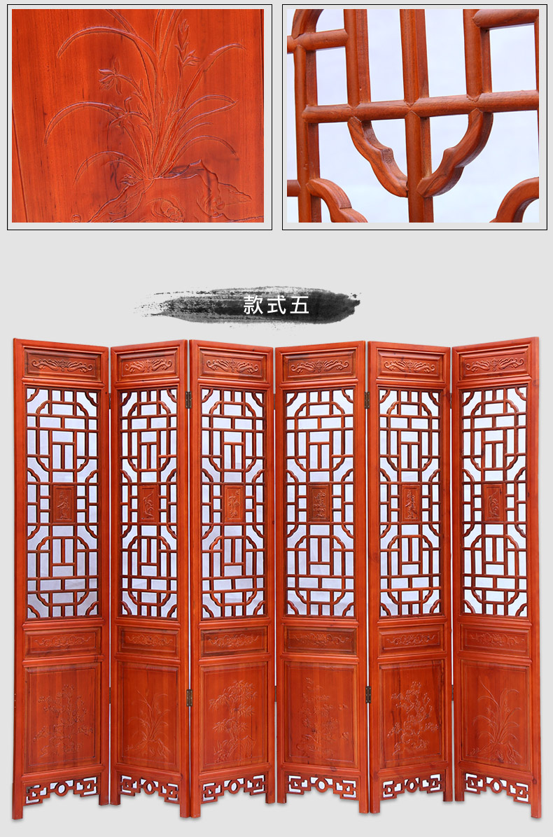 Dongyang khắc gỗ rắn khắc Trung Quốc cổ retro gấp nhà hàng phòng khách khách sạn hiên chia màn hình lưới - Màn hình / Cửa sổ mẫu vách ngăn phòng khách và bếp bằng gỗ