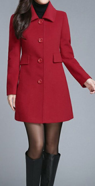 ເຄື່ອງນຸ່ງຫົ່ມຂອງແຂກມີທັງຫມົດບວກຂະຫນາດບວກຂະຫນາດເຄື່ອງນຸ່ງຜູ້ຍິງ 2022 elegant ສີແຂງ woolen coat mid-length slim coat C260