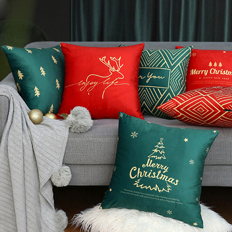 Christmas holiday decorative pillow Nordic modern sofa cushion velvet bedside backrest living room office pillow