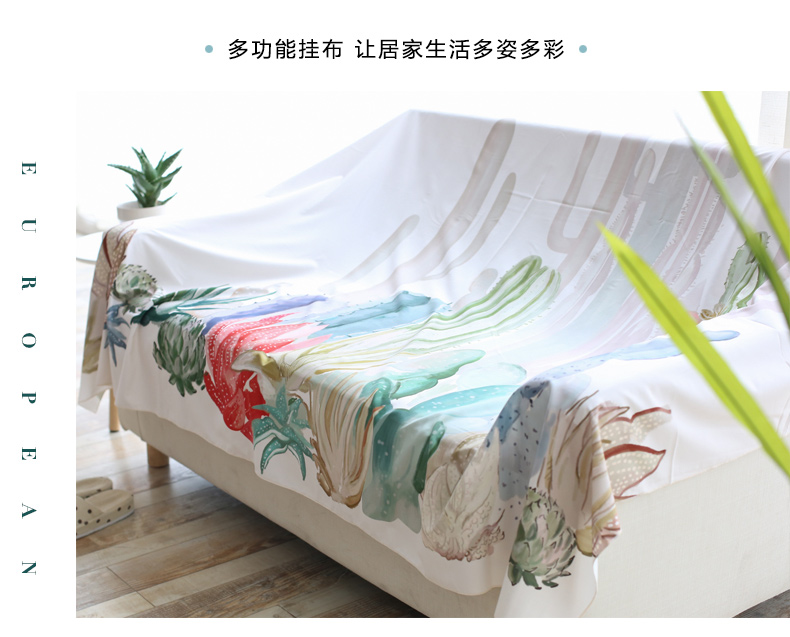 Xương rồng treo Bắc Âu gió phòng ngủ đầu giường vải nền phòng khách đơn giản treo vải trang trí tấm thảm thảm decor