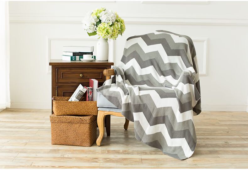 Mới phong cách Bắc Âu đơn giản hình học đơn giản đan chăn bông sofa chăn dòng chăn chăn đôi len chăn nap - Ném / Chăn chăn nhung mùa đông
