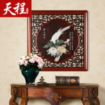 New Chinese living room sofa background wall decorative painting triple relief corridor aisle lucky feng shui simple jade carving painting