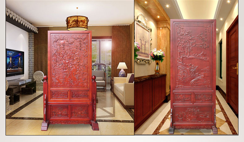 Dongyang woodcarving long não màn hình gỗ rắn phân vùng sàn đứng màn hình hiện đại Trung Quốc hai mặt nổi màn hình hiên - Màn hình / Cửa sổ vách ngăn cầu thang gỗ
