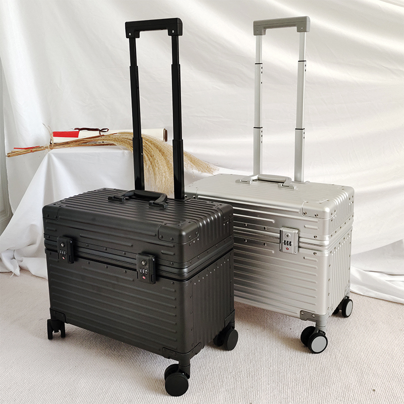 Exported to Japan Aluminum-Magnesium Alloy 18-Inch Trolley Suitcase for Men, Carry-On 20-Inch Travel Suitcase, Photography Luggage, 25inch Flip-Top