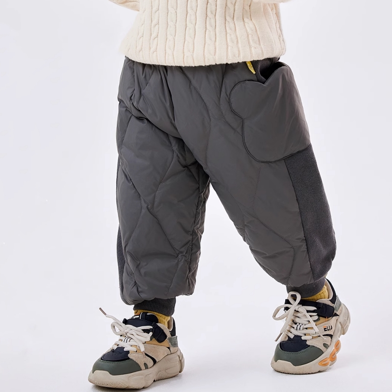 嘟嘟家儿童羽绒裤冬季男童防水裤子宝宝童装长裤女童新款棉裤衣服