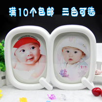 Hot Sell Han Style Creative White QQ Letters 7 Inch Childrens Baby Wedding photo frame Plastic swing table