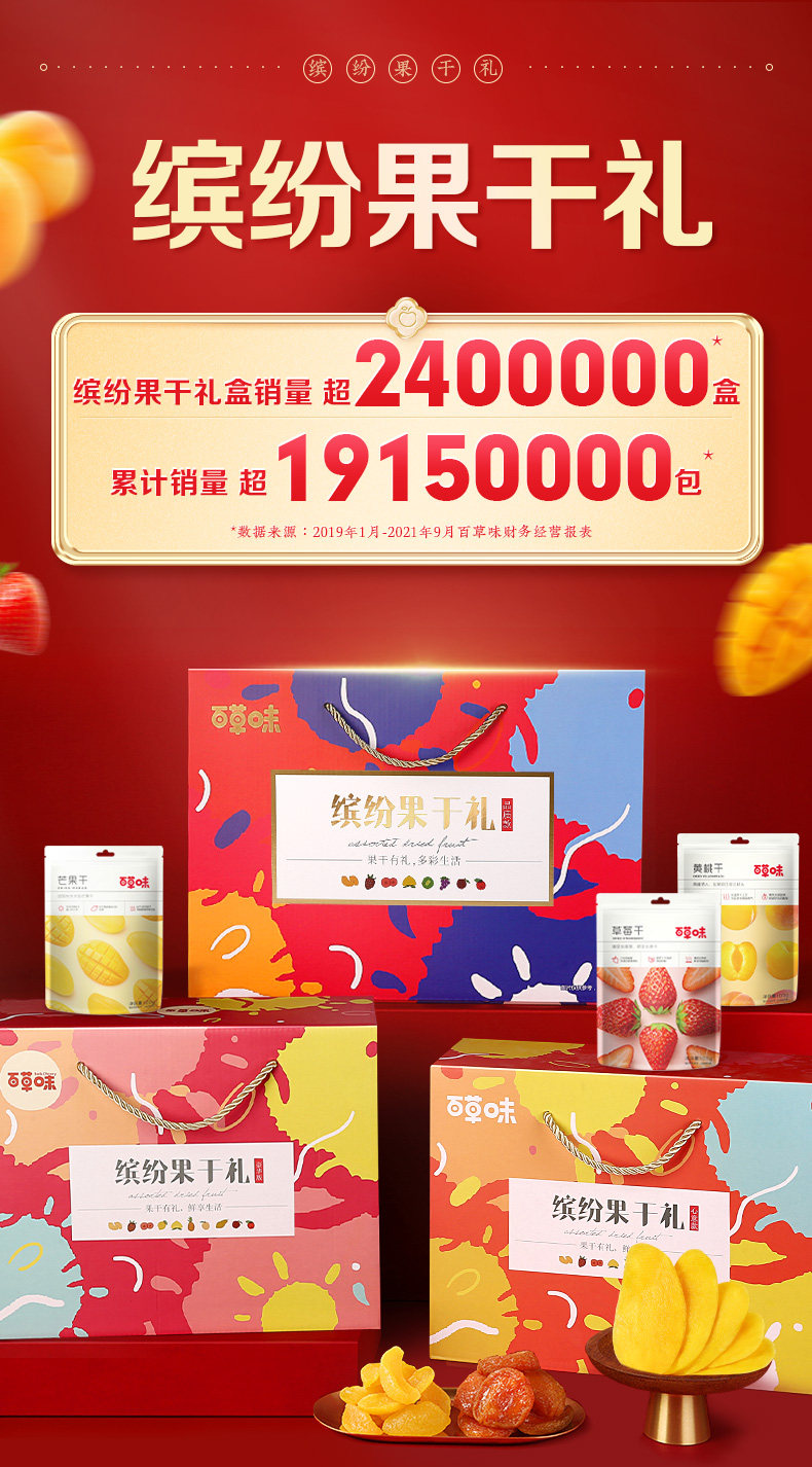 百草味 缤纷果干礼盒 1388g 天猫优惠券折后￥68包邮（￥108-40）