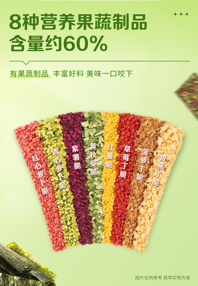 百草味 零食芝麻紫菜海味果蔬脆海苔酥脆 【6种坚果籽类 约40%含量】每日坚果海苔脆50g