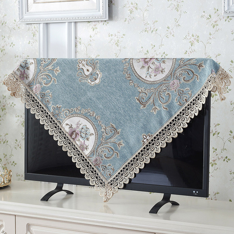 EuroTV cover cloth cover curved screen dust cover square towel cloth art lace rectangular living room bedroom wall-mounted cold air