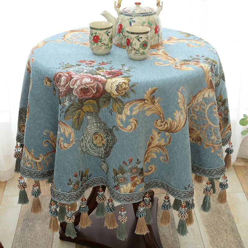 European-style small round table square table tablecloth cloth round tablecloth round tablecloth household round coffee table rectangular dining room