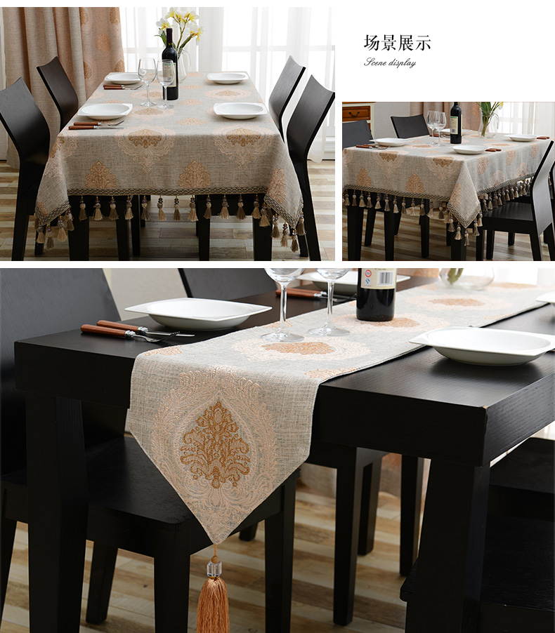 Khăn trải bàn châu Âu vải cotton và vải lanh hoài cổ retro bàn cà phê khăn trải bàn khăn trải bàn hình chữ nhật cờ tùy chỉnh làm bằng gỗ gụ khăn trải bàn văn phòng
