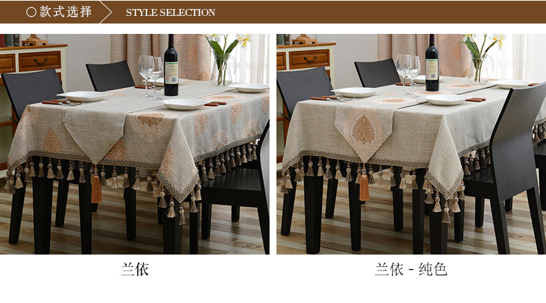 Khăn trải bàn châu Âu vải cotton và vải lanh hoài cổ retro bàn cà phê khăn trải bàn khăn trải bàn hình chữ nhật cờ tùy chỉnh làm bằng gỗ gụ khăn trải bàn văn phòng