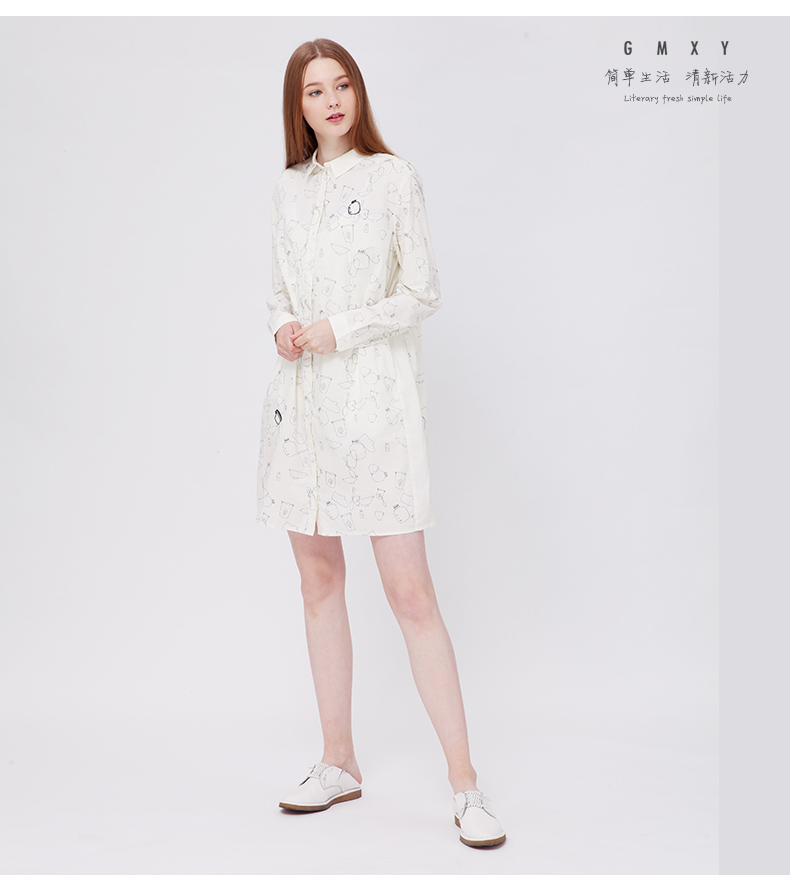 Gumu Xiyang GMXY của Phụ Nữ New Theme In Shirt Dress Phụ Nữ L265619