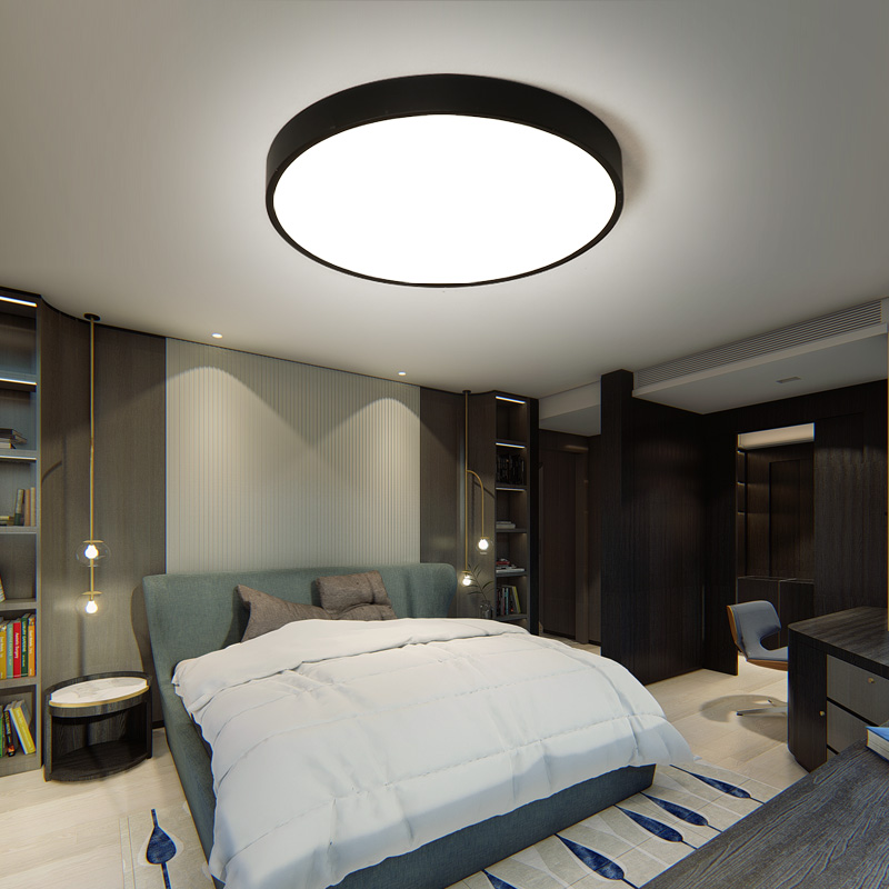 Fashion Macaron Ultra-thin circular LED ceiling lamp Nordic Restaurant Studio Energy-saving lamp Bedroom Children's Room Light