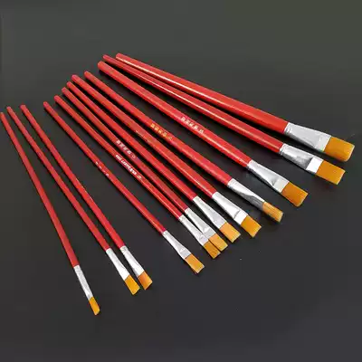 Red Rod Nylon Pen Brushes Oil Brush Gouache Watercolor Pen Industrial Paint Brush Pen Oil Tracing Pen 1-12