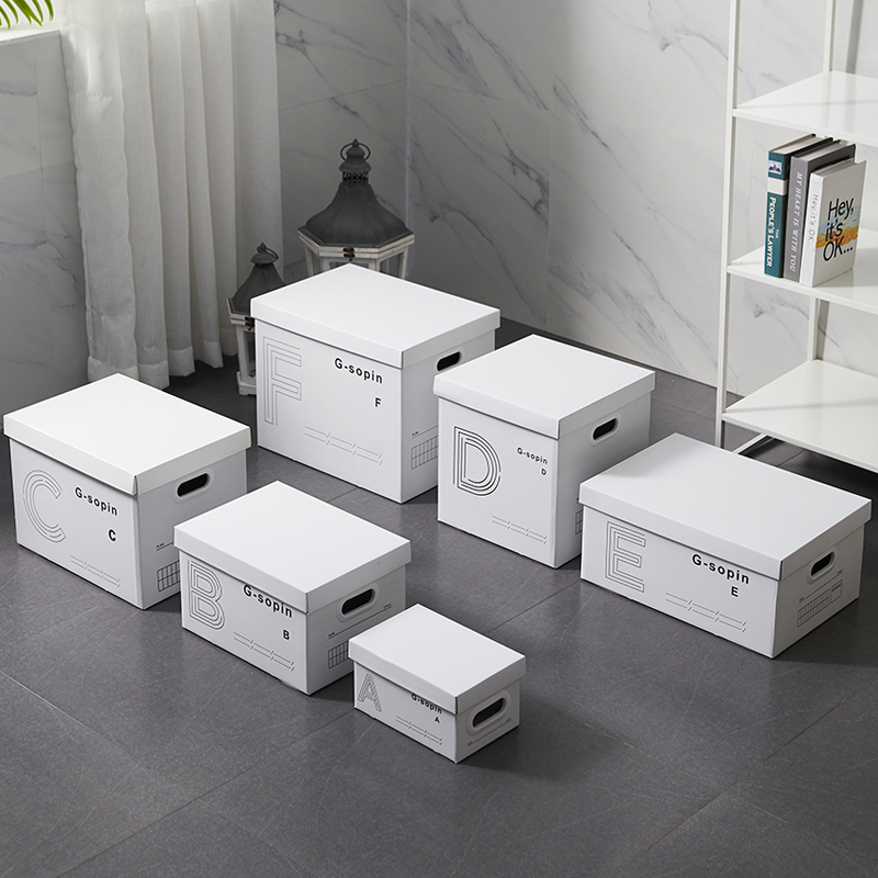 Net red ins wind storage box with cover book carton file file box storage box cowhide folding carton