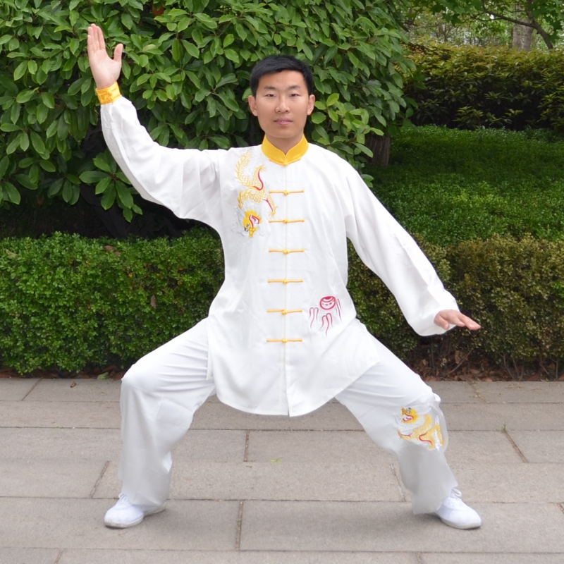 High-end custom men's and women's spring and summer breathable competition clothing martial arts practice clothing high-end performance embroidery Tai Chi clothing embroidered dragon