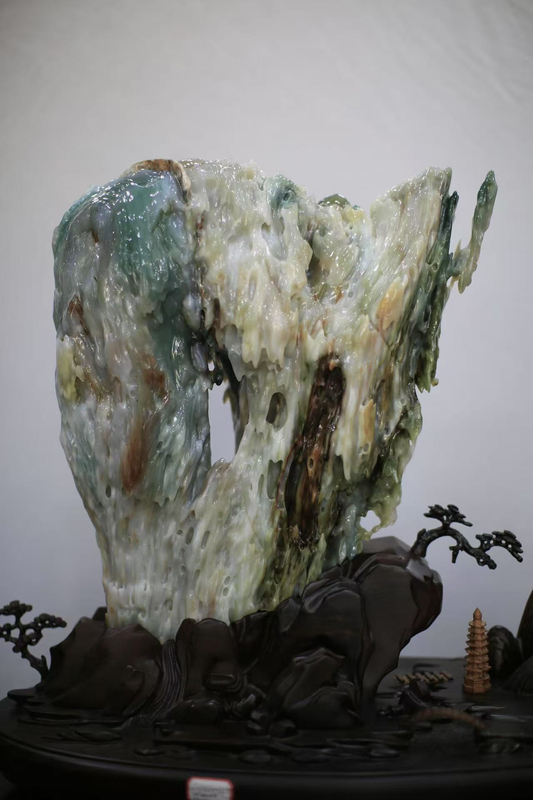 Myanmar Tree-To-Jade Fossil, Multicolored Green Ornament, Tree Fossil, Wood Fossil, Wood-To-Jade Fossil, Rare Stone, Ancient Biological Fossil Specimen, Fossil