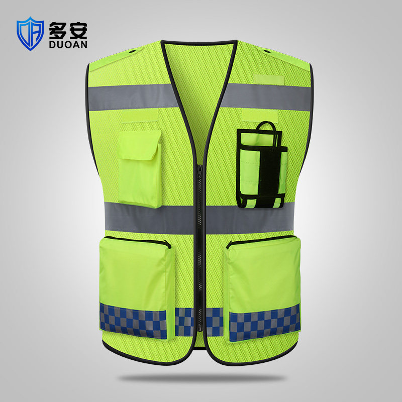 Reflective vest vest traffic security breathable vest riding night travel jacket custom safety fluorescent clothes printed