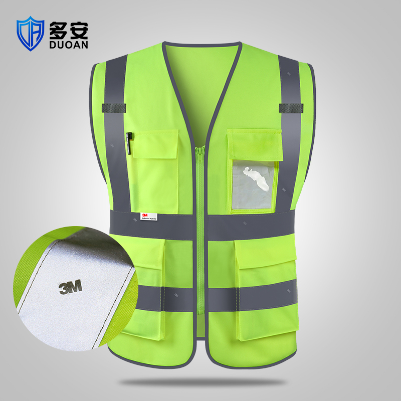 Reflective Safety Vest 3m Traffic Fluorescent Yellow Vest Protective Clothing Highway Construction Meituan Cycling Jacket