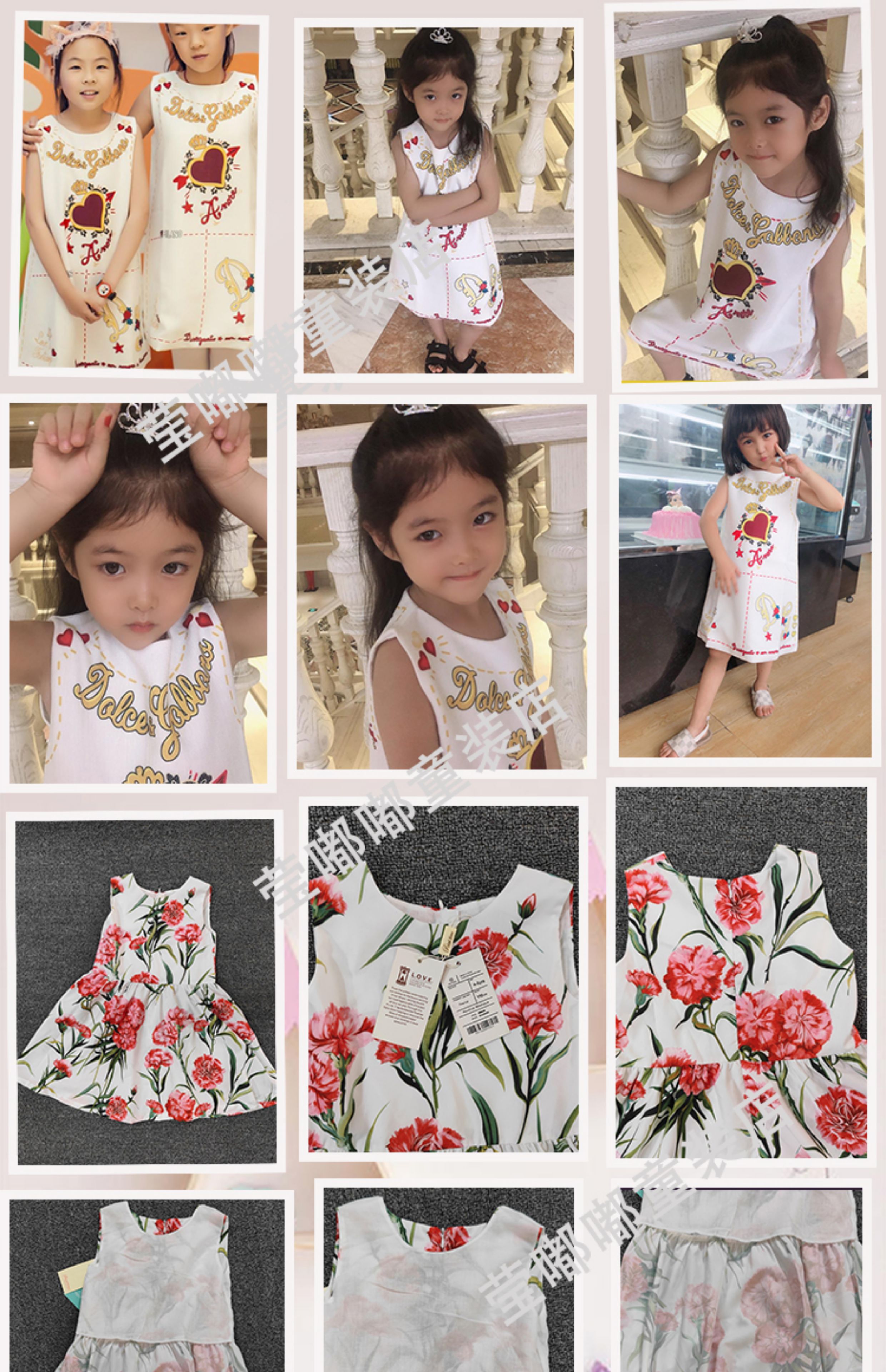 foreign trade Children's wear children Printed skirt summer The new Baby girl vest Princess Dress girl Foreign style Short sleeve Dress