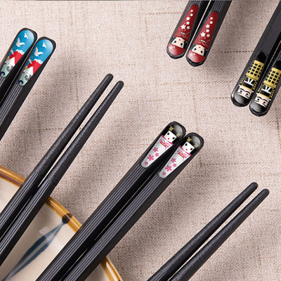 【6色6双装】高档日式家用合金筷子