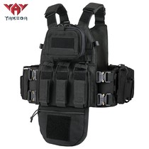 Jacoda Multifunction Full Protective Tactical Vest MOLLE Metal Snake Buckle Quick Detached Outdoor Waistcoat Full Black