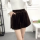 Quần short nữ mùa đông 2018 phiên bản Hàn Quốc mới của quần short nhung hoang dã Quần short cạp cao quần ống rộng ống rộng quần nữ mùa thu đông