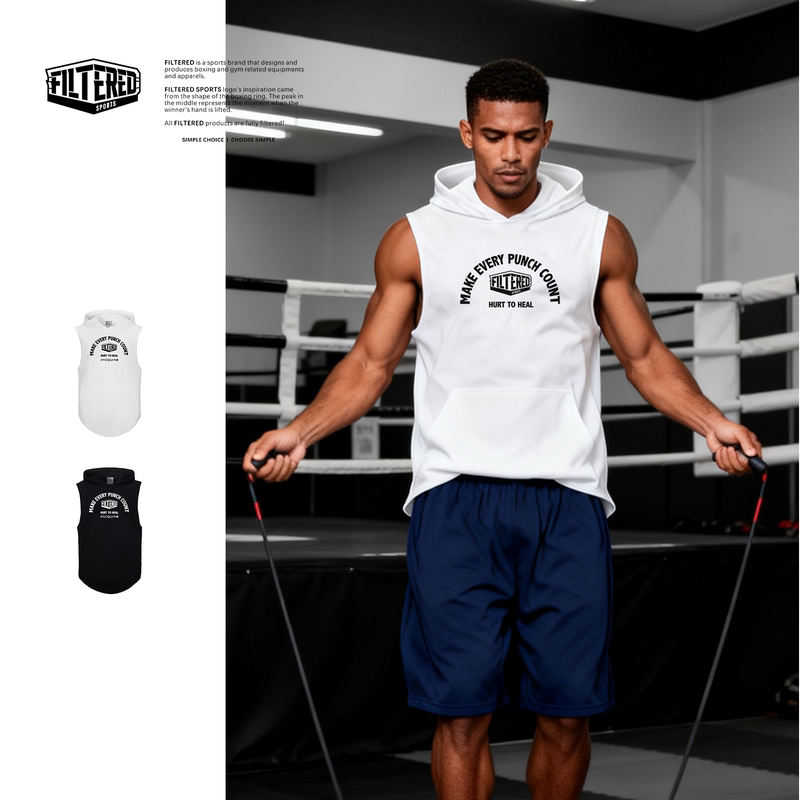 Men's Sports Vest, Sleeveless Hooded Men's Fitness Breathable Summer Boxing Training Clothing, Thin Vest Hooded T-Shirt Men's Sports Vest, Sleeveless Hooded Men's Fitness Breathable Summer Boxing Training Clothing, Thin Vest Hooded T-Shirt