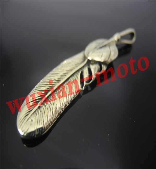 Handmade Pure Copper Feather Goros Motorcycle Keychain Vintage Accessories Brass Japanese Motorcycle Ami Khaki