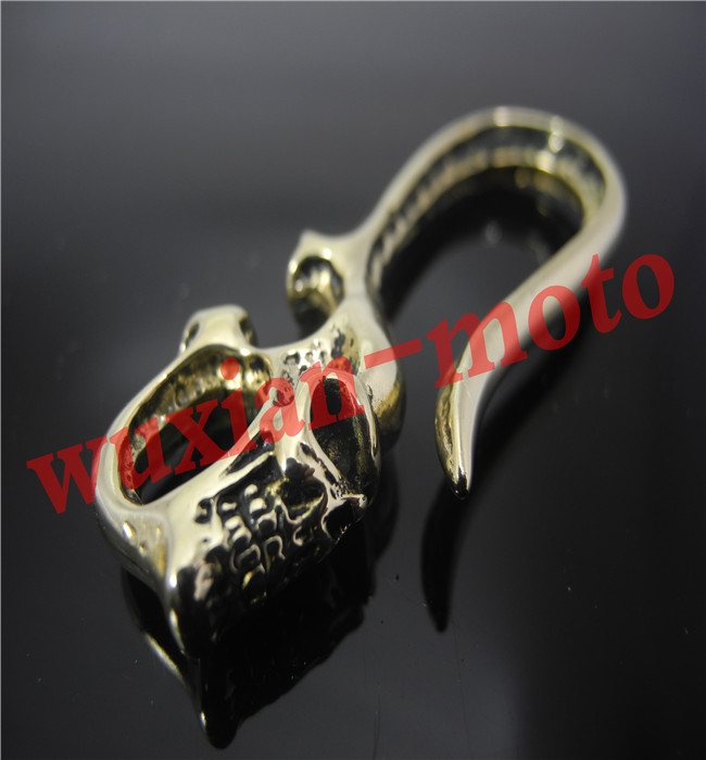 Pure copper key buckle keel Skull skull hook belt buckle vintage locomotive car Cattle Chaeticub Buttonup Key Hook